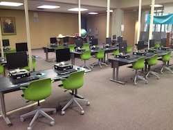 photo of new chairs in library