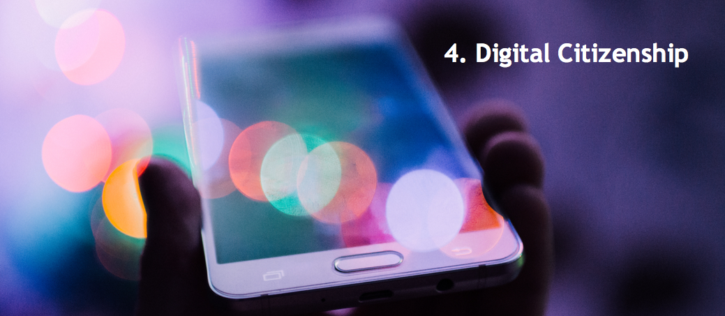 header image of smartphone with title: 4. Digital Citizenship